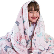 2021 New Design Pink Unicorn Printed Kids Children Heavy Sensory Weighted Blanket